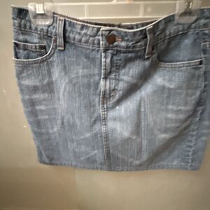 Mossimo Denim Cotton Skirt Blue Size 10 Short Straight Pencil Button Pockets